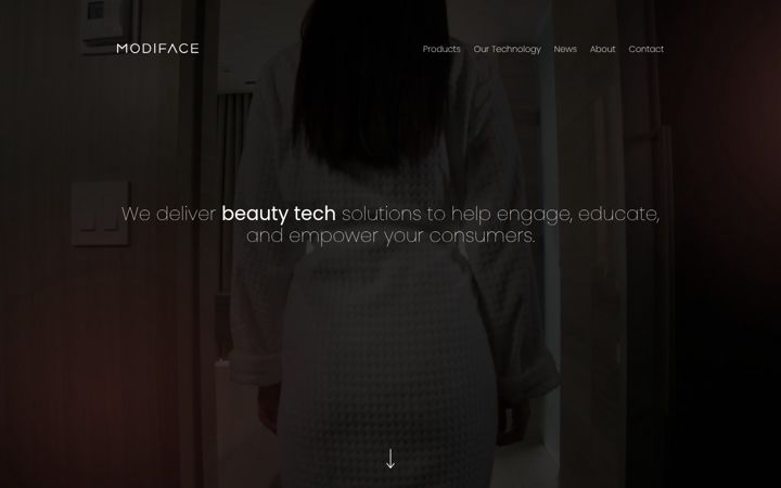 Screenshot of modiface.com