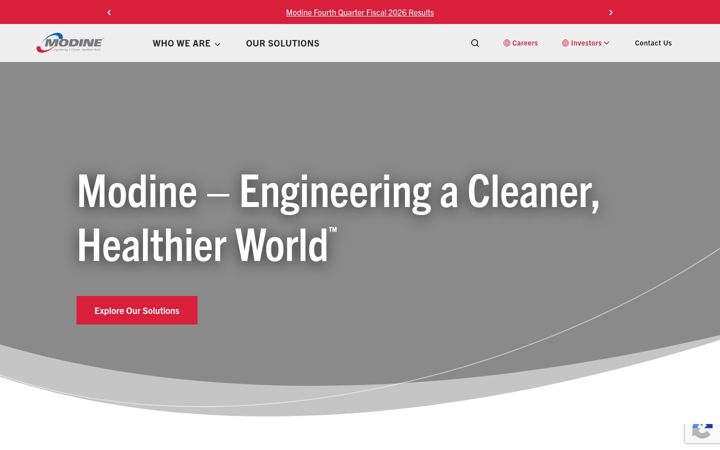Screenshot of modine.com