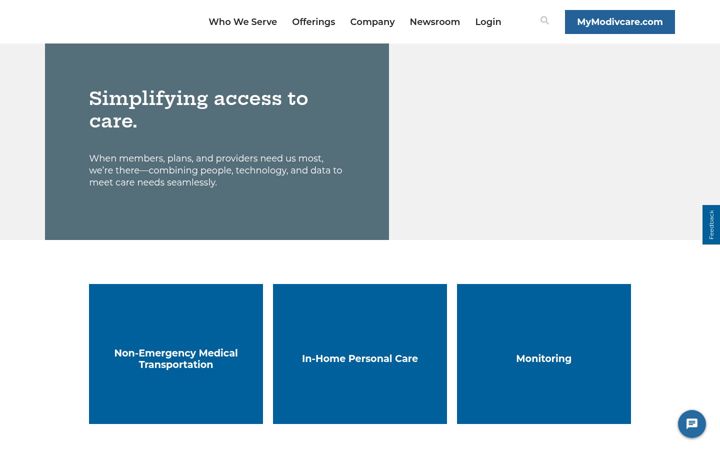 Screenshot of modivcare.com