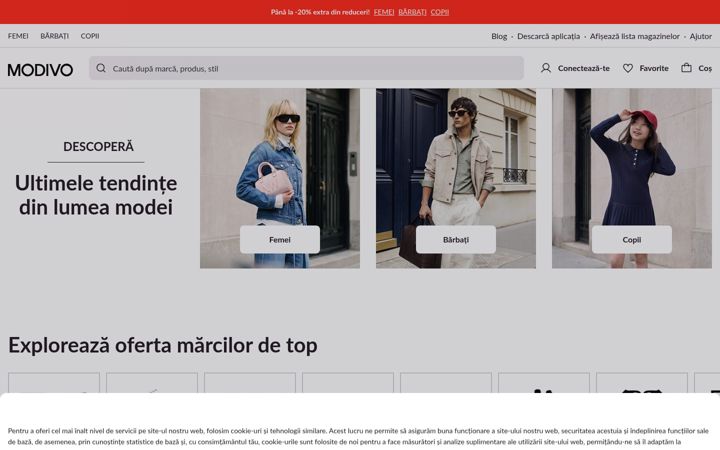 Screenshot of modivo.ro