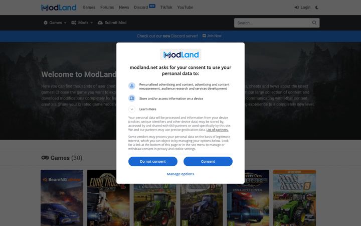 Zrzut ekranu modland.net