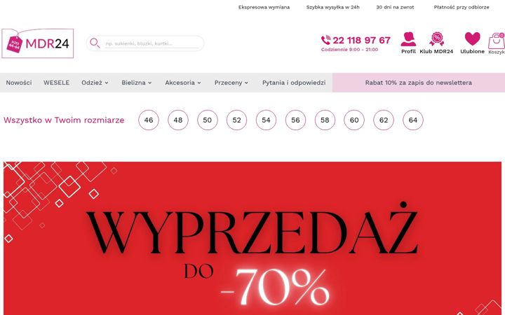 Zrzut ekranu modneduzerozmiary.pl