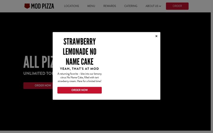Screenshot of modpizza.com