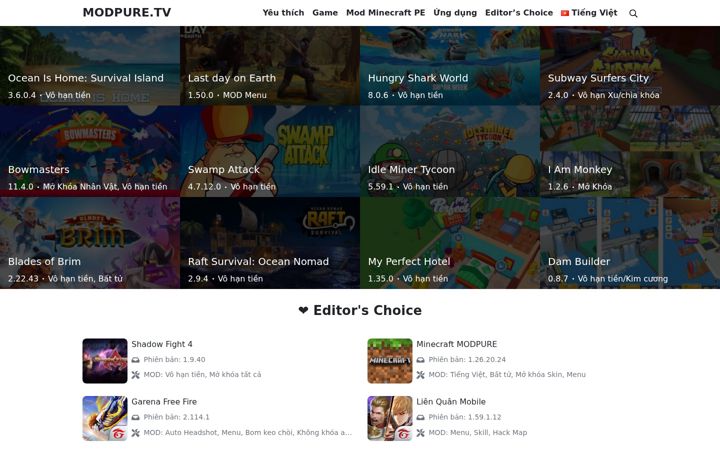 Skærmbillede af modpure.tv