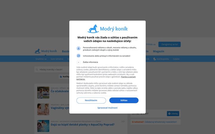 Screenshot of modrykonik.sk
