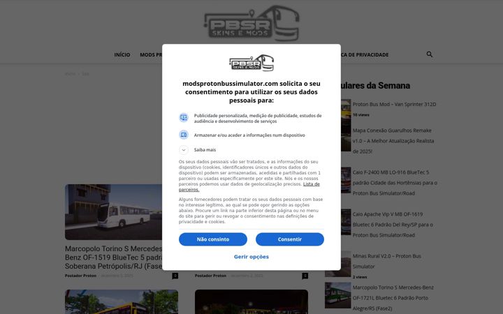 Screenshot of modsprotonbussimulator.com