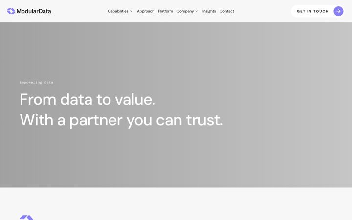 Screenshot of modulardata.co.uk