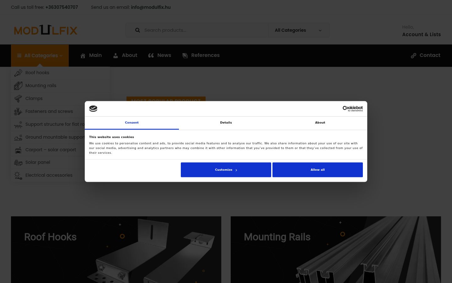 Screenshot of the consent banner shown before any interaction
