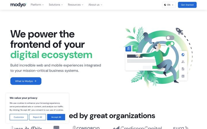 Screenshot of modyo.com