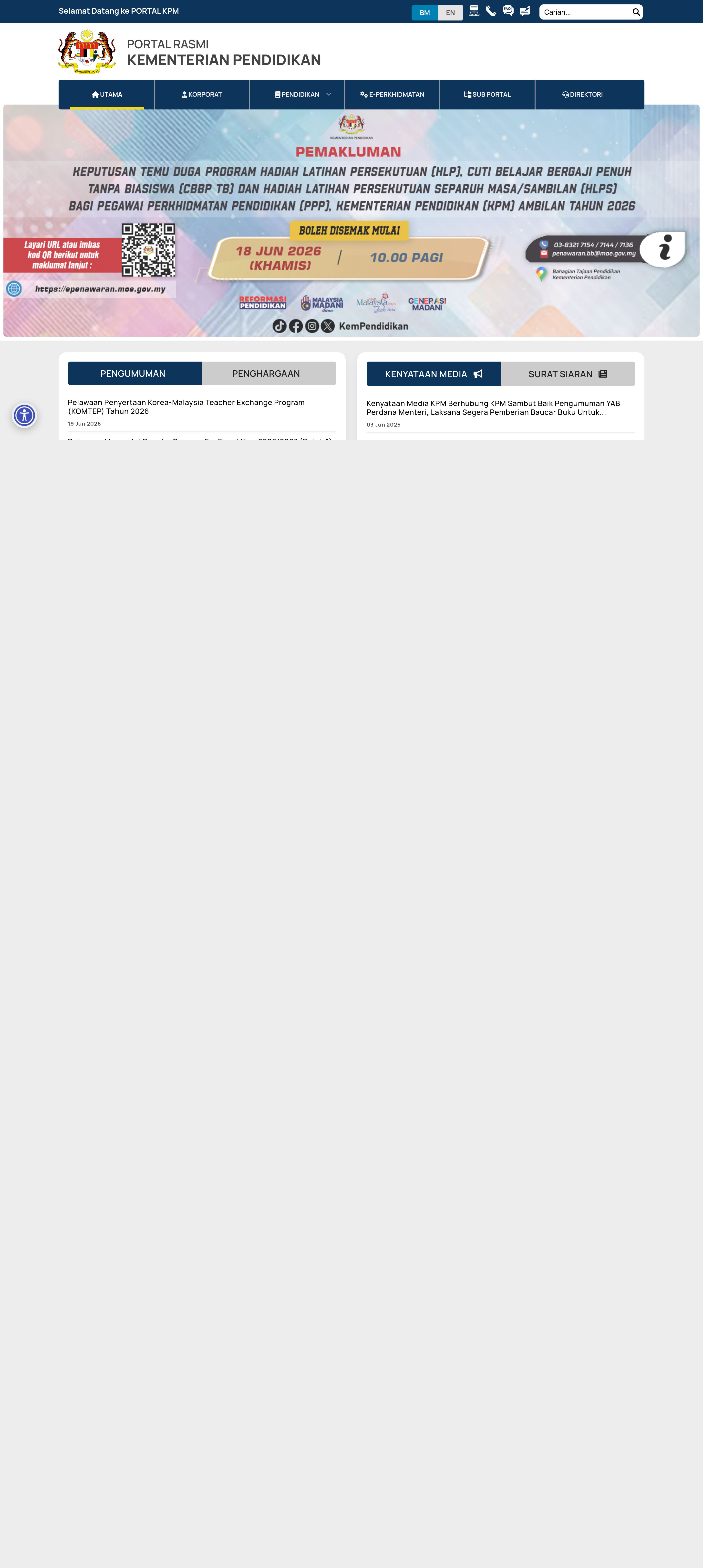 Screenshot of moe.gov.my