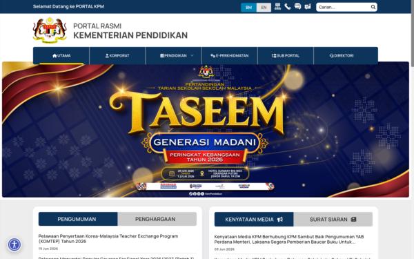 Screenshot of moe.gov.my