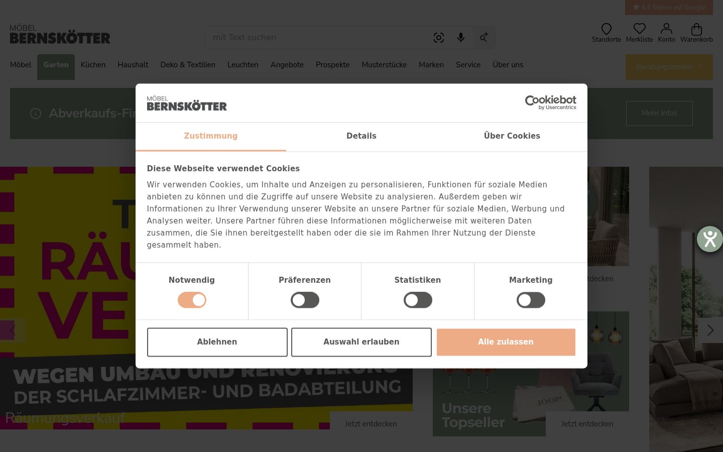 Screenshot tal-banner tal-kunsens muri qabel kwalunkwe interazzjoni