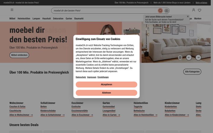 Screenshot of moebel24.ch