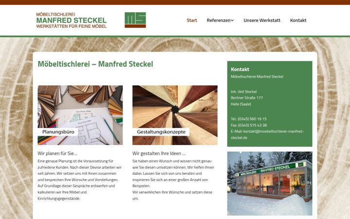 Screenshot of moebeltischlerei-manfred-steckel.de