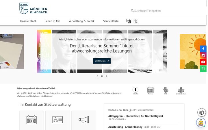 Screenshot of moenchengladbach.de