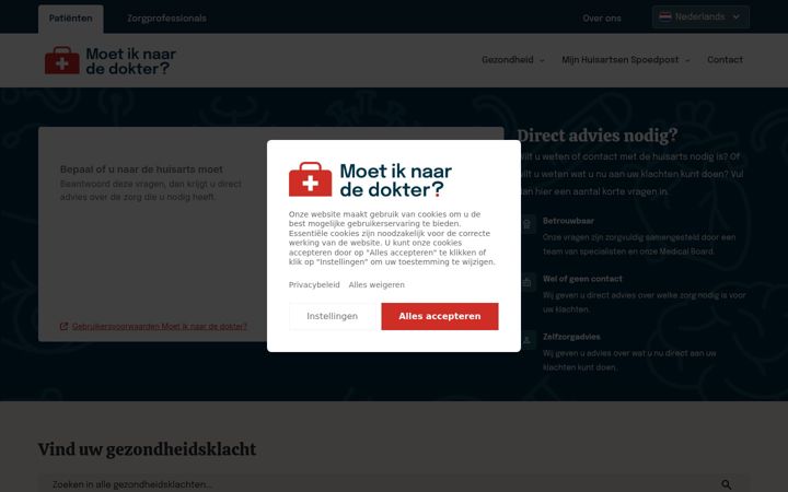 Screenshot of moetiknaardedokter.nl