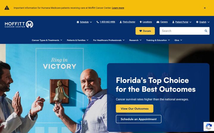 Screenshot of moffitt.org