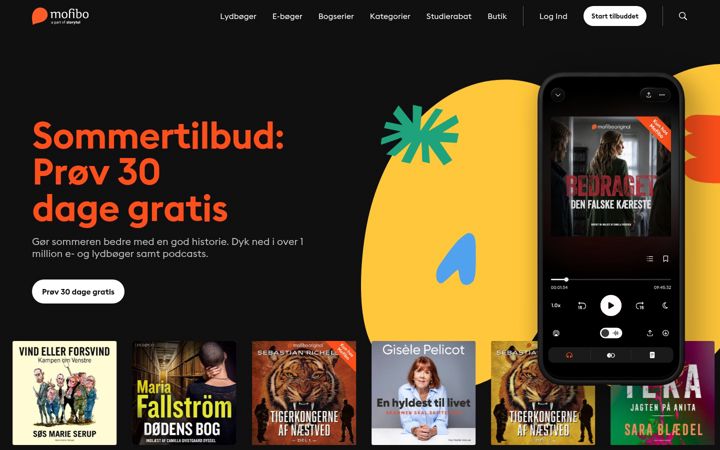 Posnetek zaslona mofibo.com