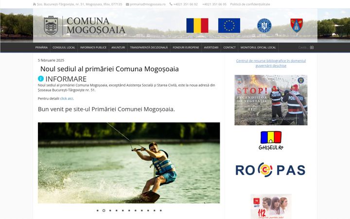 Captură de ecran a mogosoaia.ro