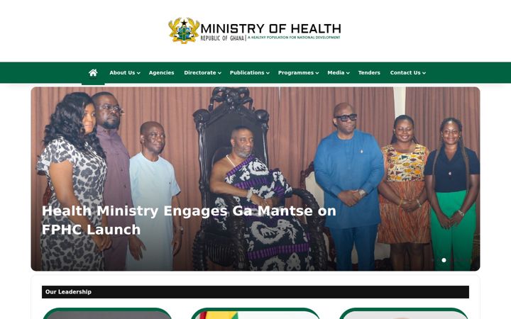 Screenshot of moh.gov.gh