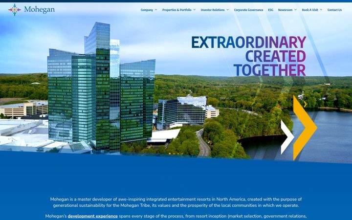 Screenshot of mohegangaming.com
