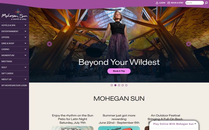 Ekrānuzņēmums no mohegansun.com