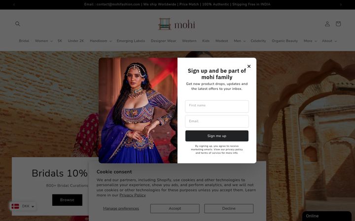 Screenshot of mohifashion.com