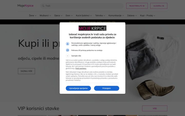 Screenshot of mojekrpice.hr