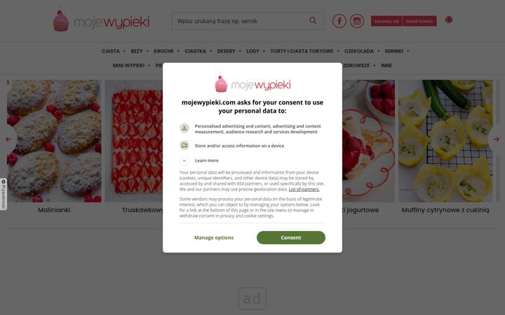 Screenshot of mojewypieki.com