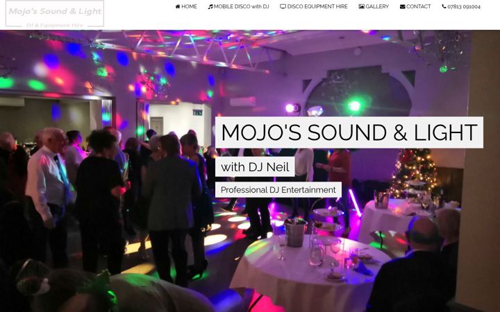 Screenshot of mojosdisco.co.uk