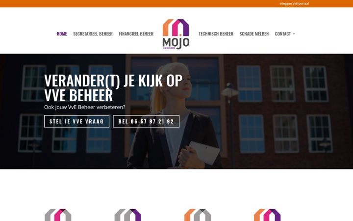 Screenshot van mojovvebeheer.nl