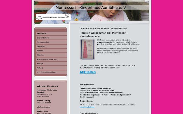 Screenshot von mokinau.de