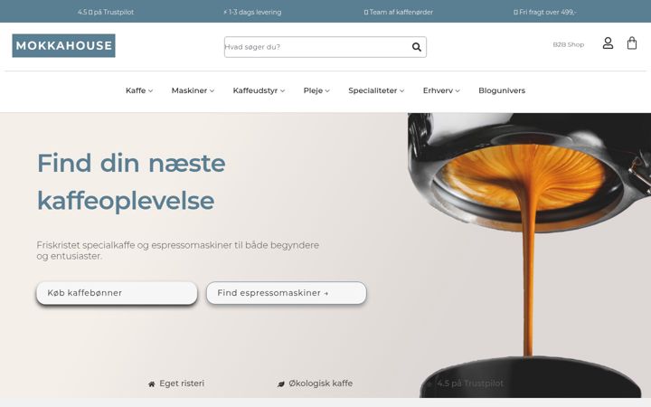 Screenshot von mokkahouse.dk