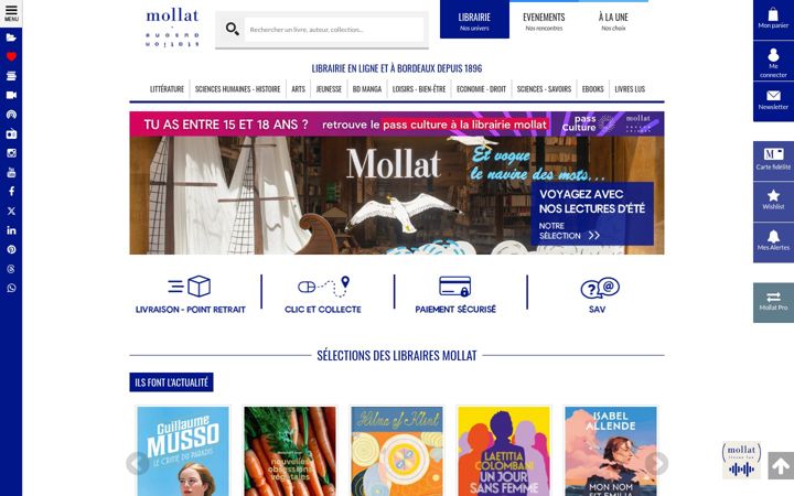 Screenshot of mollat.com