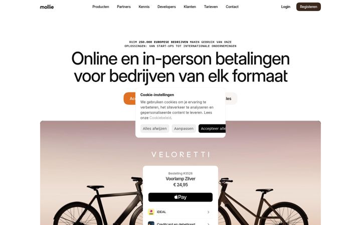Kuvakaappaus sivustosta mollie.nl
