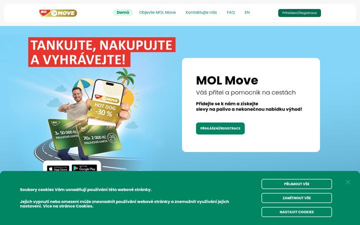 Captura de ecrã de molmove.cz