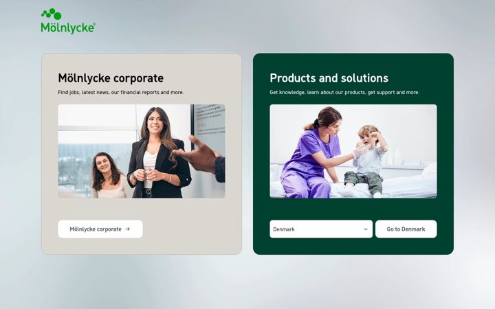 Screenshot of molnlycke.com