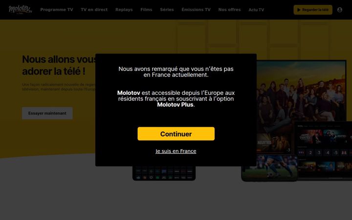 Screenshot of molotov.tv
