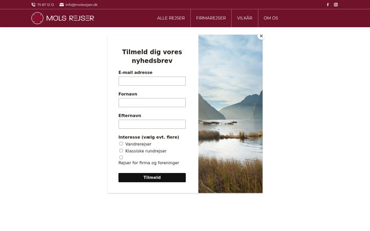 Screenshot von molsrejser.dk
