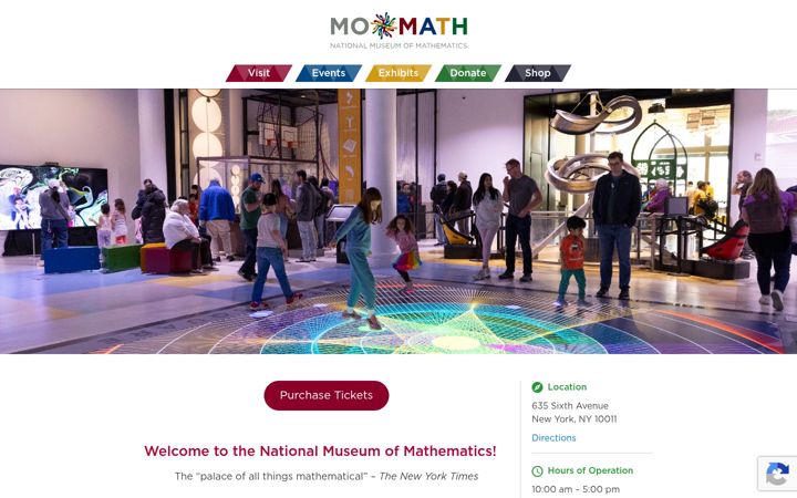 Screenshot of momath.org