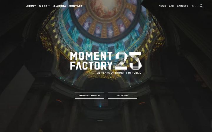 Posnetek zaslona momentfactory.com