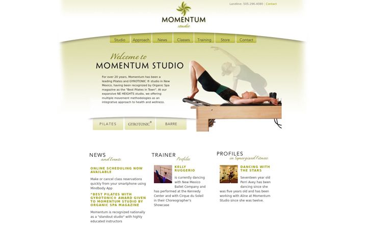 Screenshot of momentumstudio.com