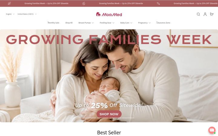 Screenshot of mommed.com