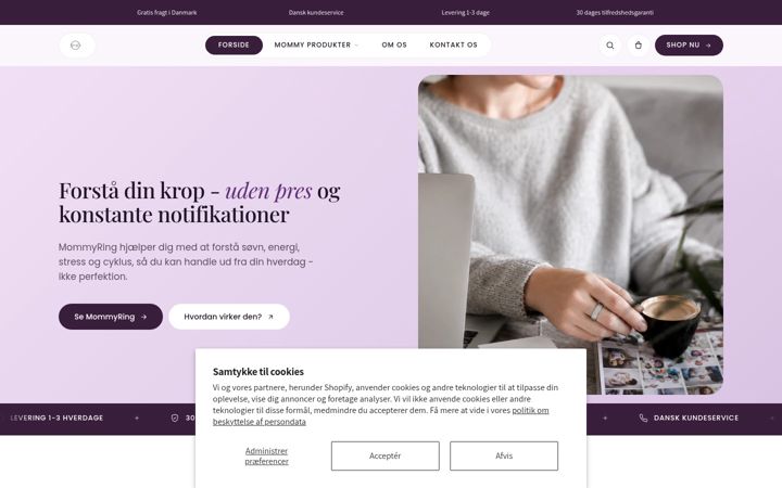 Screenshot of mommycare.dk