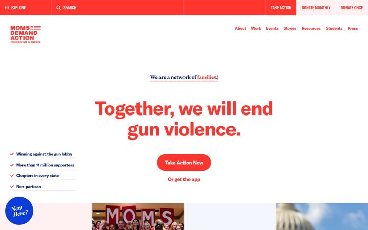 Skærmbillede af momsdemandaction.org