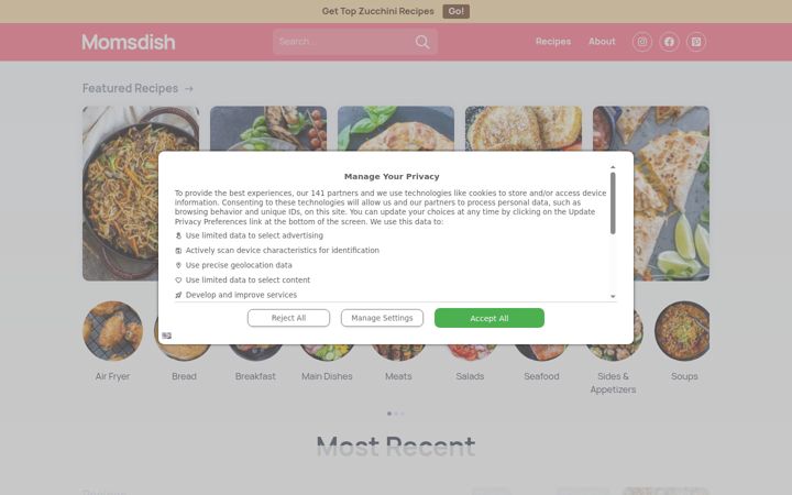 Screenshot of momsdish.com