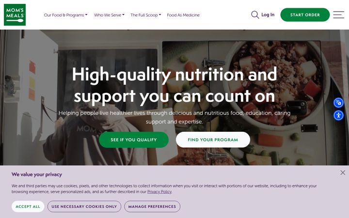 Screenshot of momsmeals.com