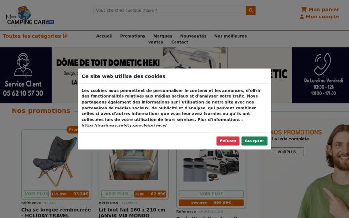 Screenshot of mon-camping-car.com