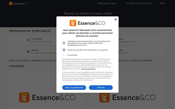 Skjámynd af mon-essence.fr