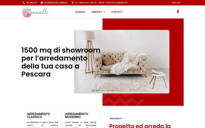 Snímek obrazovky monacelliarredi.it